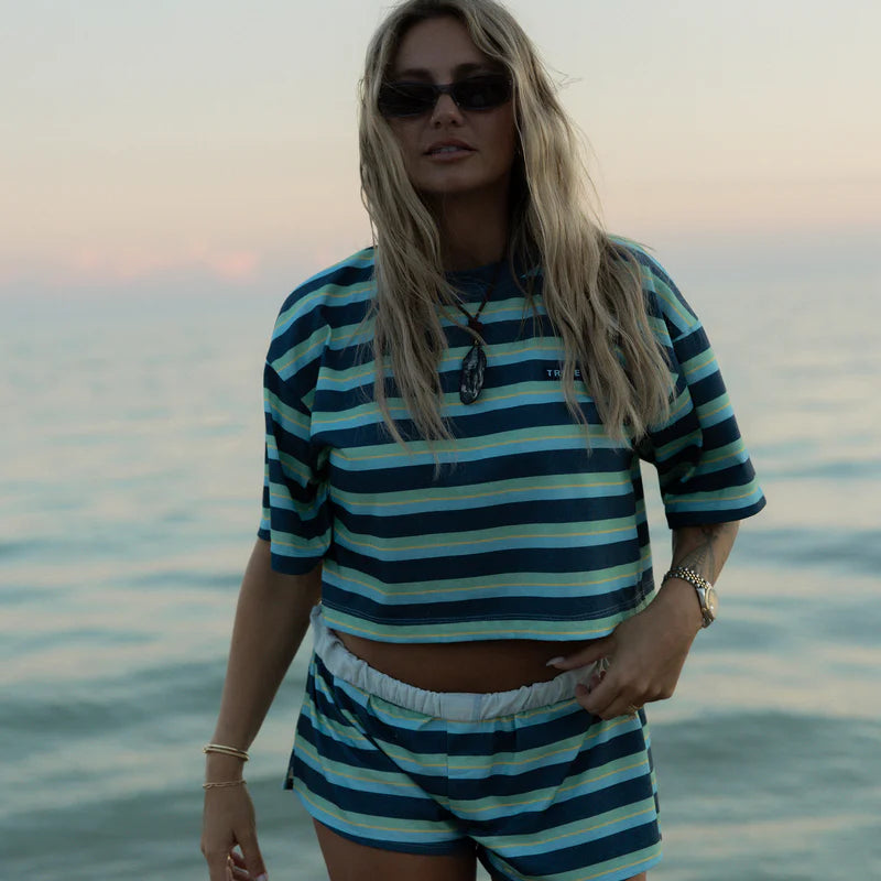 Way Down South Tribe Kelley Stripe Boxy Tee