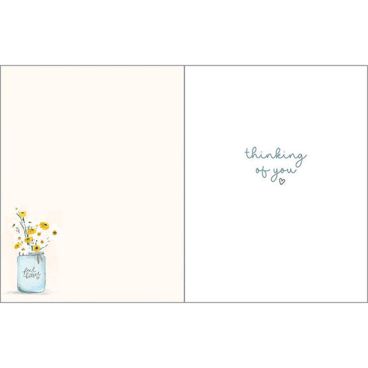 Get Well Greeting Card - Jar of Daisies