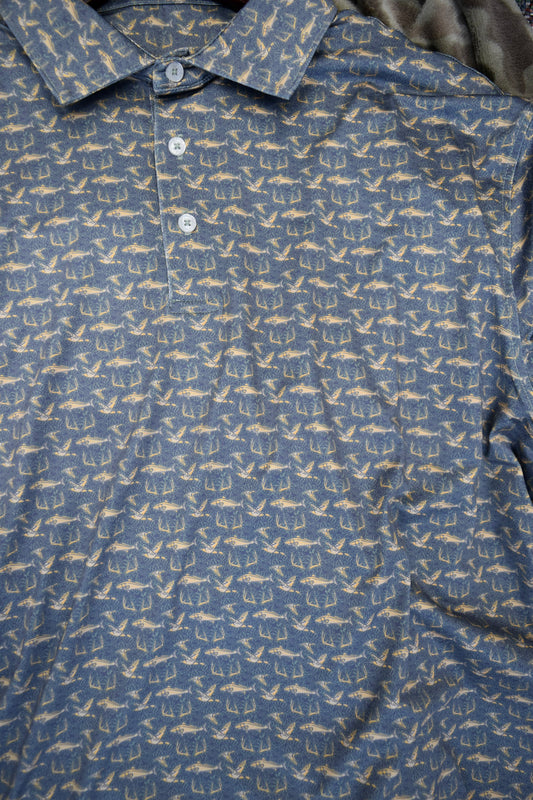 Southern Marsh Men's Slate Sportsman Paradise Flying Performance Polo