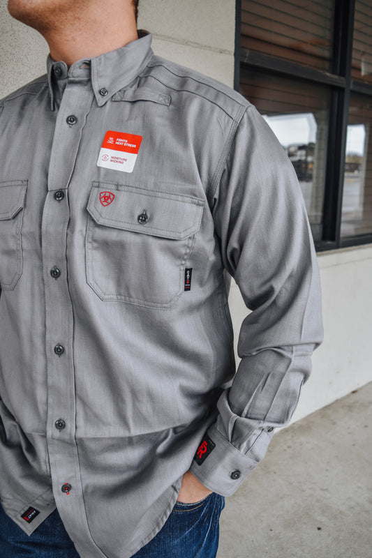 FR Solid Work Silver Fox Mens Ariat Shirt