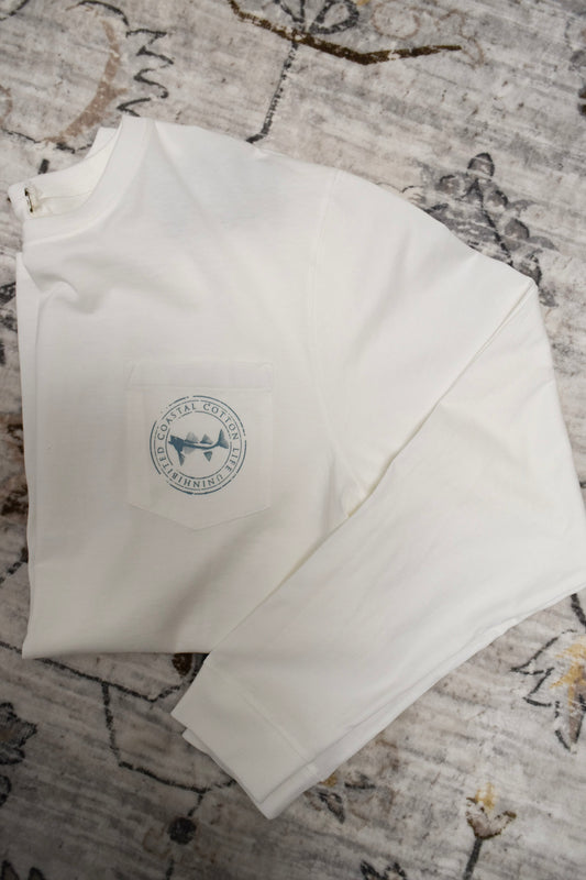 Coastal Cotton Men's Cream Seaplane Long Sleeve Tee