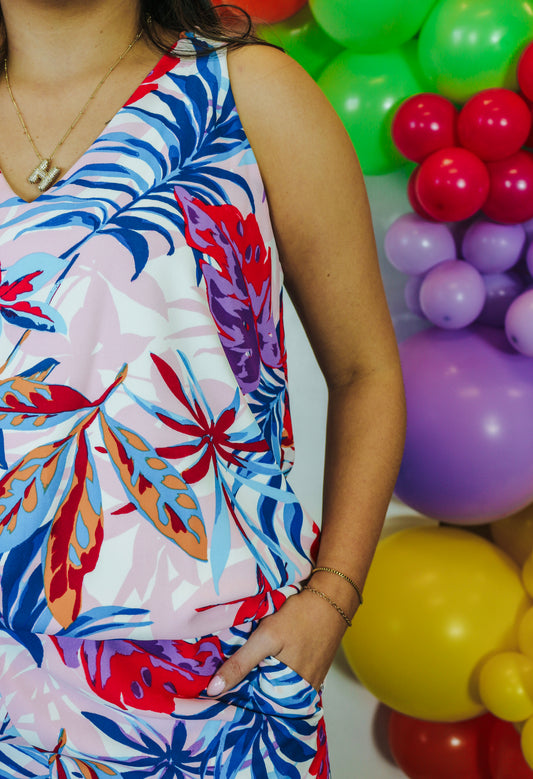 Sydney Cobalt Island Blue Floral Tank
