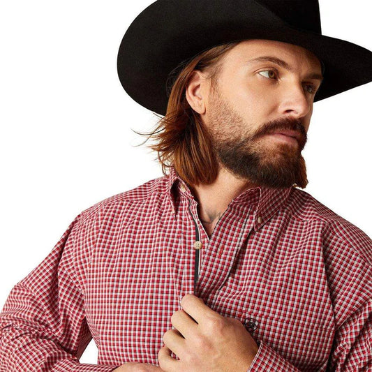 Ariat Men's Red Pro Series Porter Long Sleeve Western Shirt