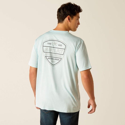 Ariat Men's Charger Crestline T-Shirt- Iced Aqua