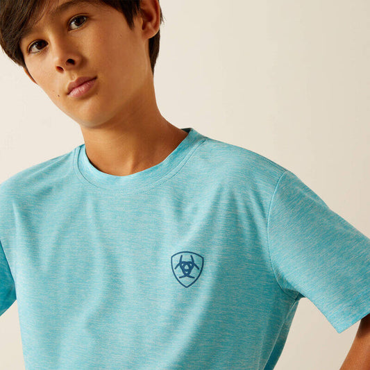 Ariat Boys Blue Mist Diagonal Flag Charger T-Shirt