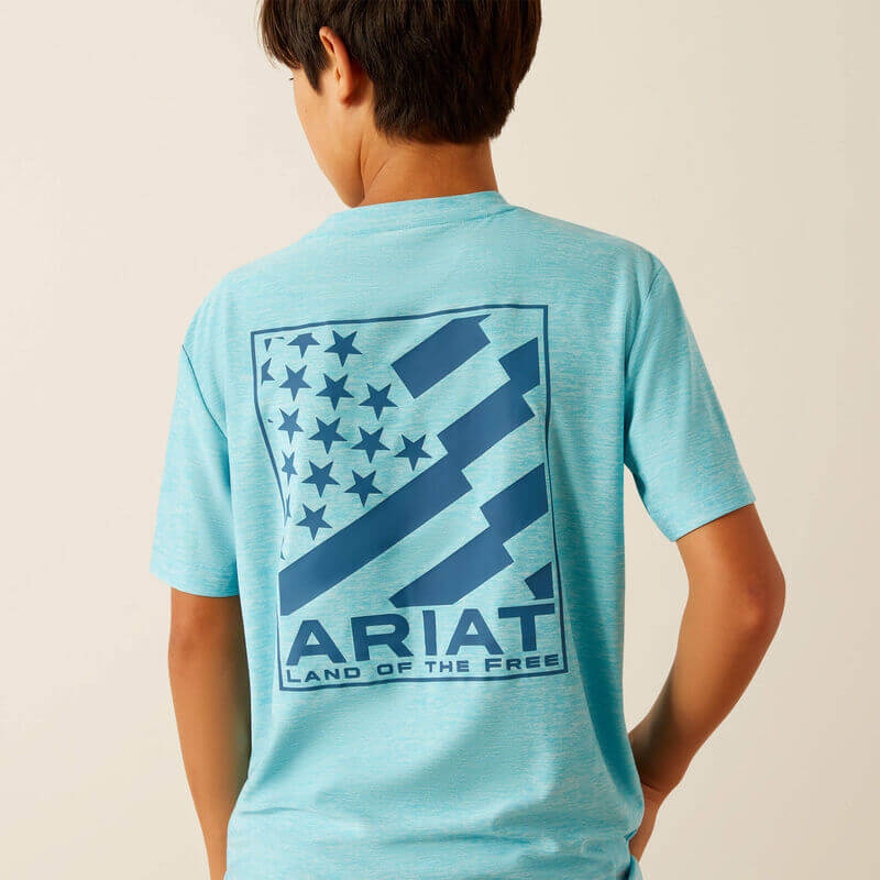 Ariat Boys Blue Mist Diagonal Flag Charger T-Shirt