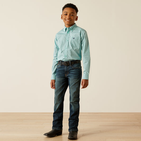 Ariat Boys Mint Canyon Classic Fit Button Up Shirt