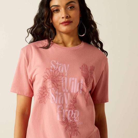 Ariat Women's Dusty Rose Stay Wild SS Tee