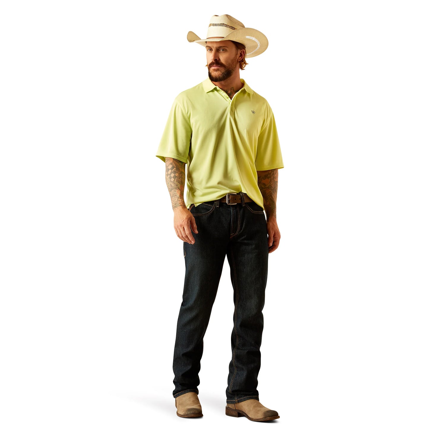 Ariat Mens VentTEK Lime Polo Shirt