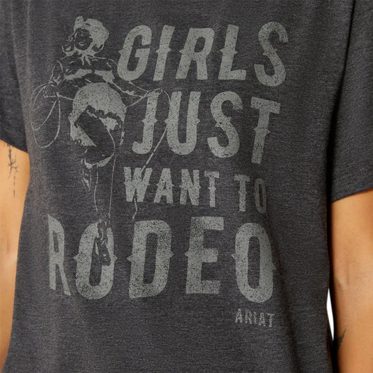 Ariat Charcoal Girls Just Want To Rodeo T-Shirt