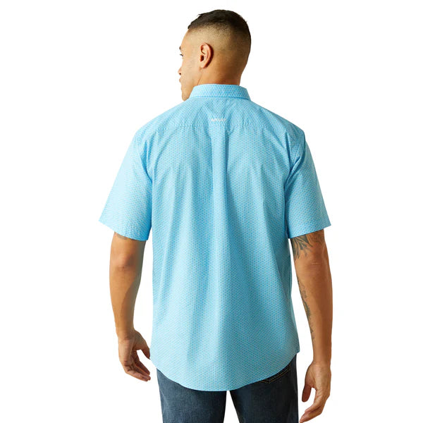 Ariat Men's Classic Fit Light Blue Short Sleeve Button Up