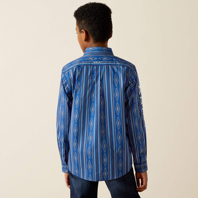 Ariat Boy's Blue Team Pace Classic Fit Shirt