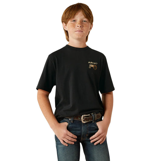 Ariat Boy's Black Gramps Tractor Tee