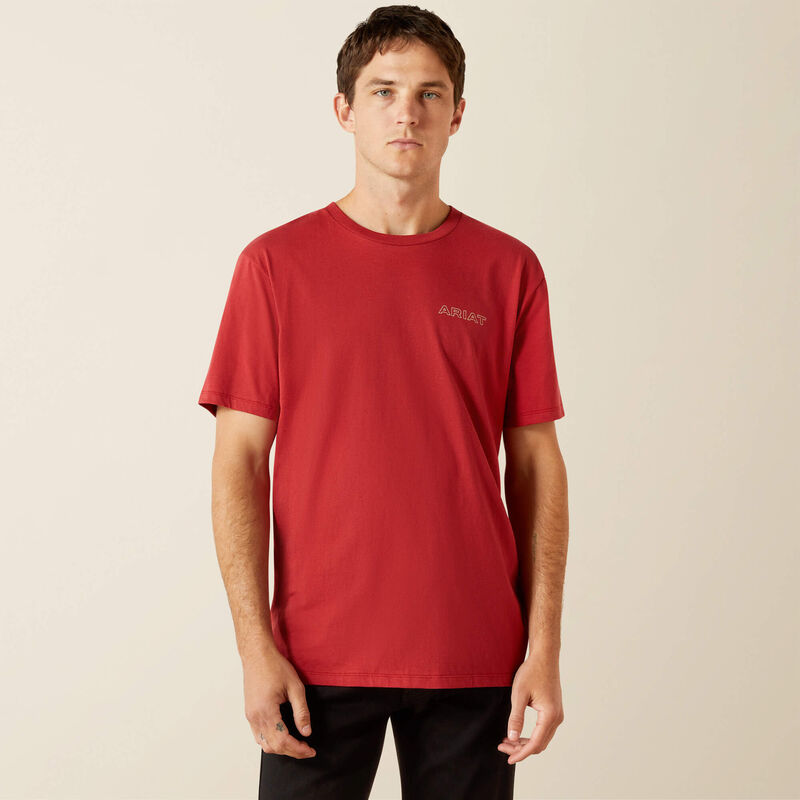 Ariat Men's Brick Red Patriot Buffalo Coin Tee