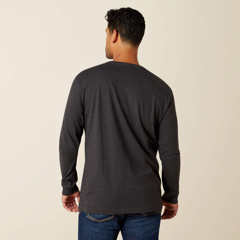 Ariat Men's Charcoal Rebar Cotton Strong Standard Pocket Long Sleeve Tee