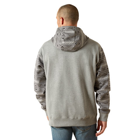 Ariat Men's Grey Southwestern Color Block Hoodie