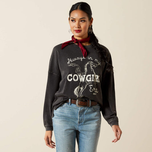 Ariat Oversized Canvas Black Long Sleeve Tee