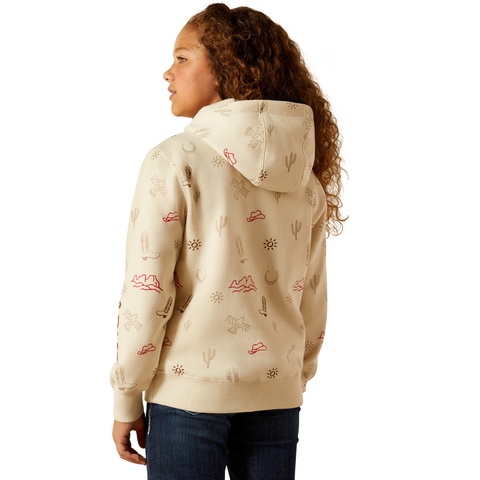 Ariat Girl's Layla Print Western Stamps Hoodie