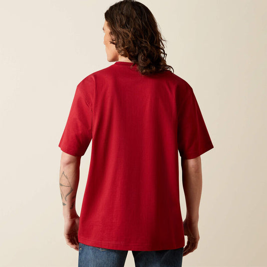 Men's Ariat Rebar Cotton Strong Standard Pocket Tee -Rio Red