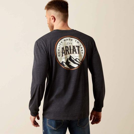 Ariat Men's Charcoal Heather Circle A Long Sleeve Tee