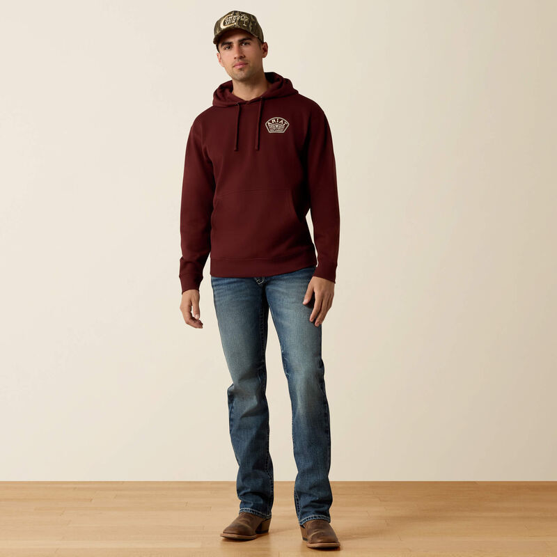 Ariat Men's Roped Out Desert Badge Hoodie | Bitter Chocolate