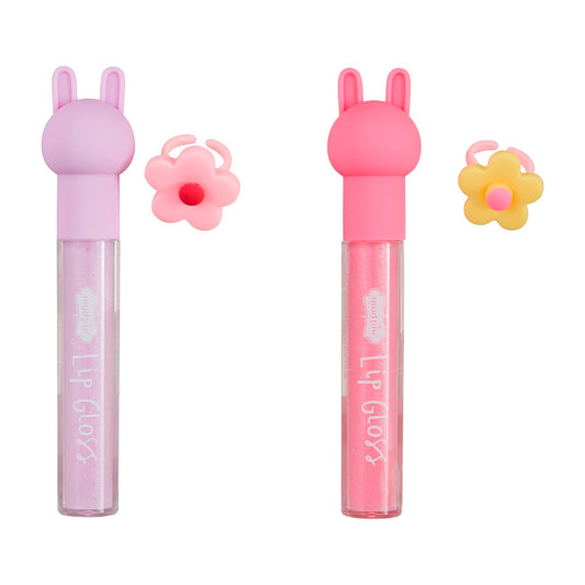 Lip Gloss And Ring Set - 2 Colors