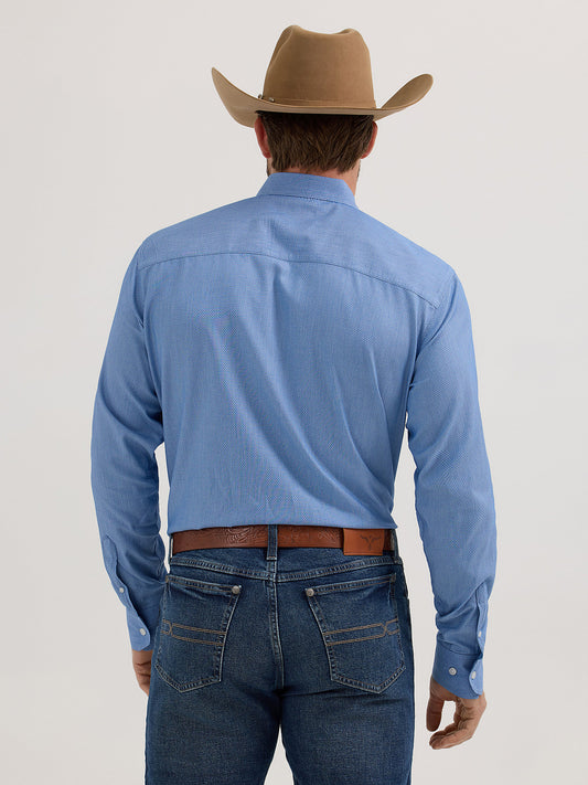 Men's Wrangler Cody Johnson One Pocket Button Down Shirt- Blue Diamonds