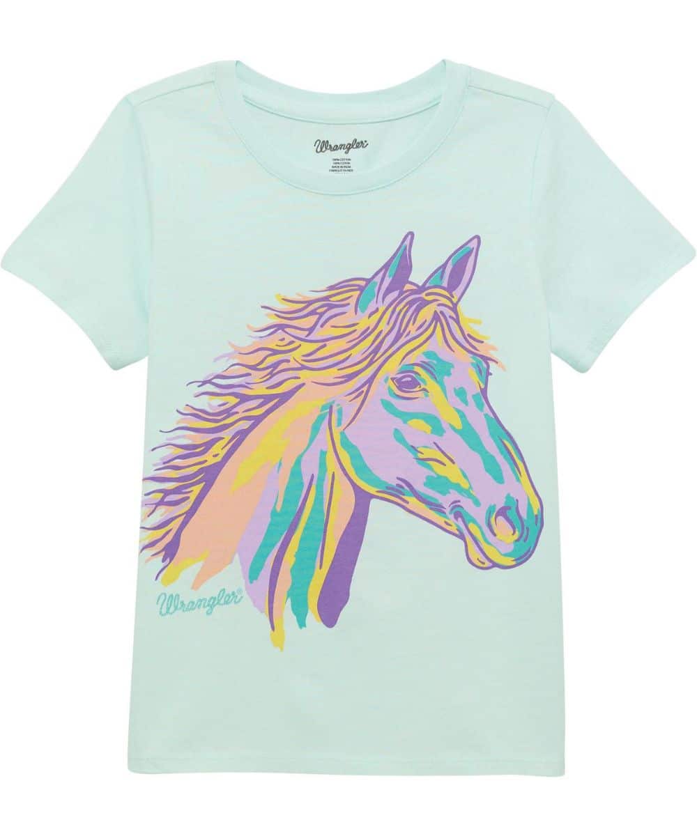 Wrangler Girl's Blue Horse T-Shirt