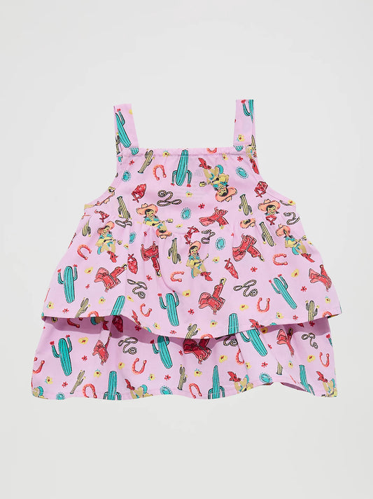 Wrangler Purple Cactus Printed Ruffle Tank