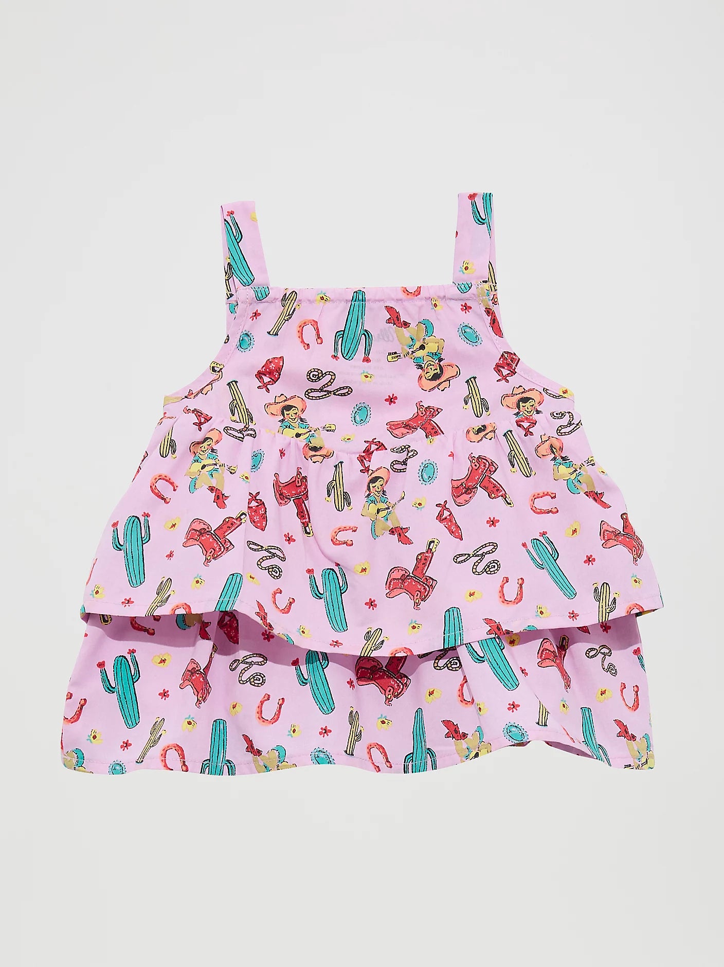 Wrangler Purple Cactus Printed Ruffle Tank