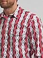 Wrangler Men's Burgundy Checotah Long Sleeve Western Snap Shirt