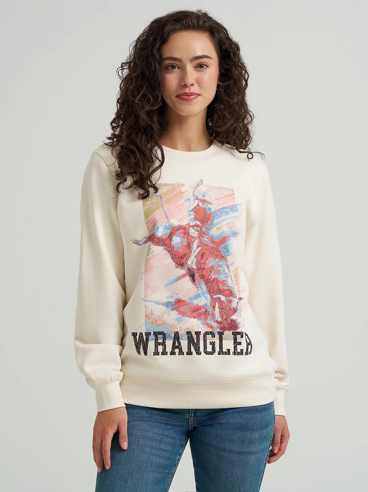 Women's Wrangler Painterly White Graphic Crew Sweatshirt – Dales
