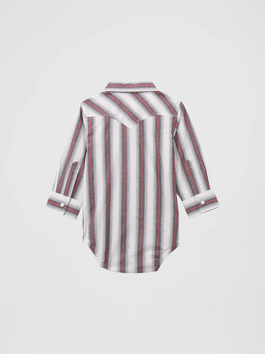 Baby Boy's Wrangler Brushpopper Red Long Sleeve Western Snap Bodysuit