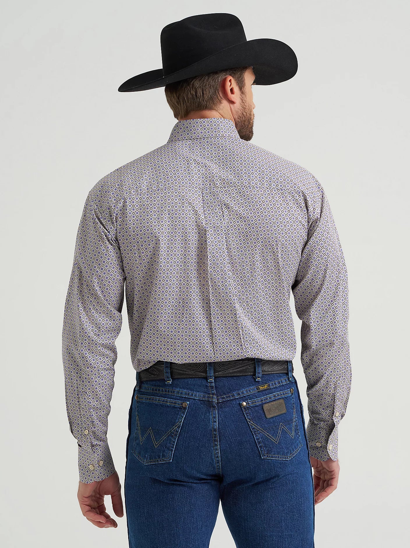 Wrangler® George Strait™ Violet Button Down One Pocket Shirt
