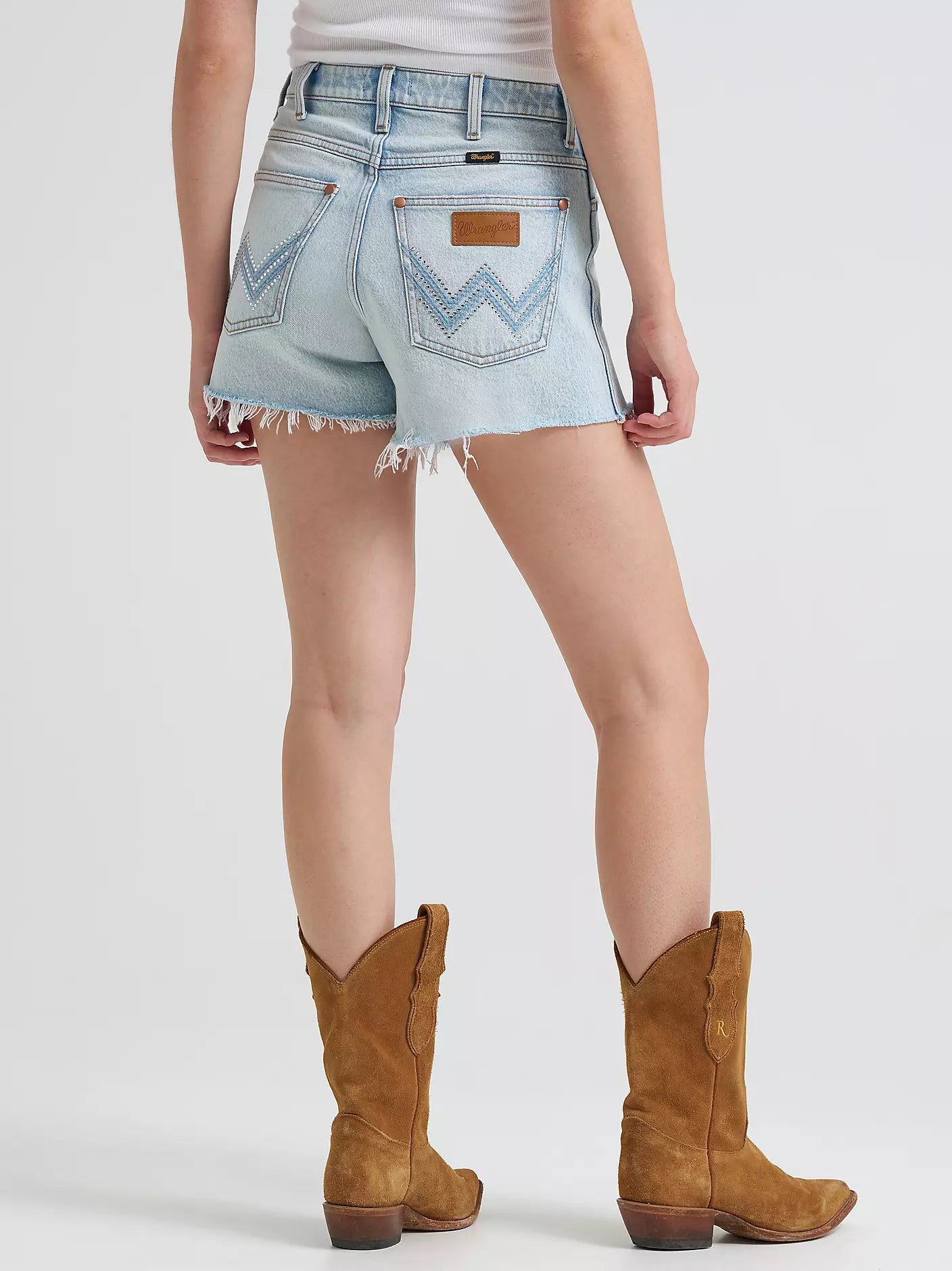 Wrangler denim shorts with embellished pockets