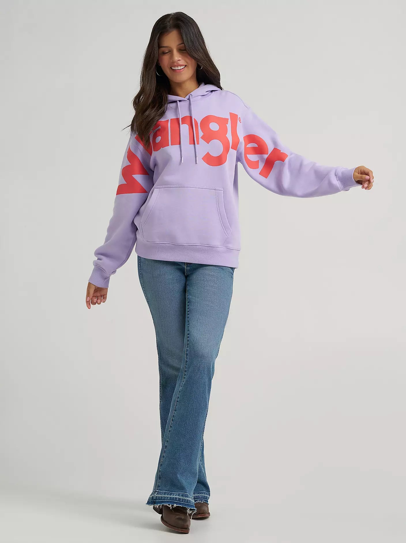 Wrangler Women's Pastel Purple Bold Logo Hoodie