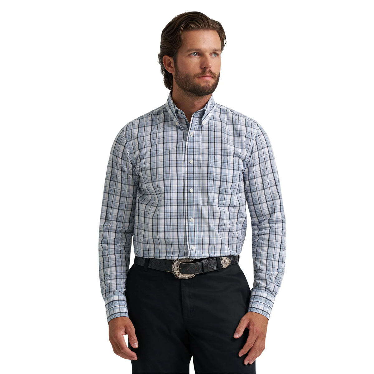 Wrangler Mens Riata Long Sleeve Button-Down Shirt | 4 Colors