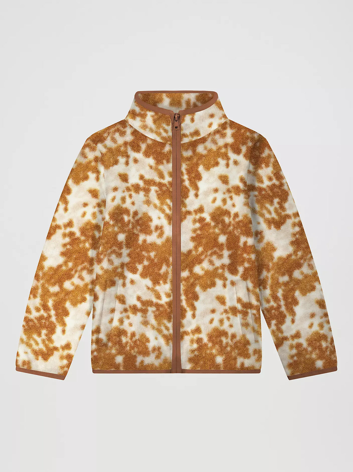 Wrangler Girls' Hay Away Full-Zip Sherpa Jacket in Cowhide Print