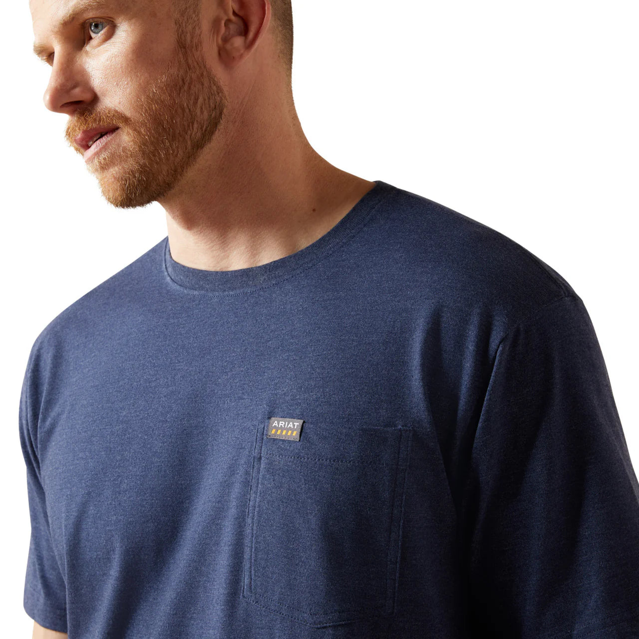 Ariat Men's Rebar Cotton Strong Navy Heather Work Tee