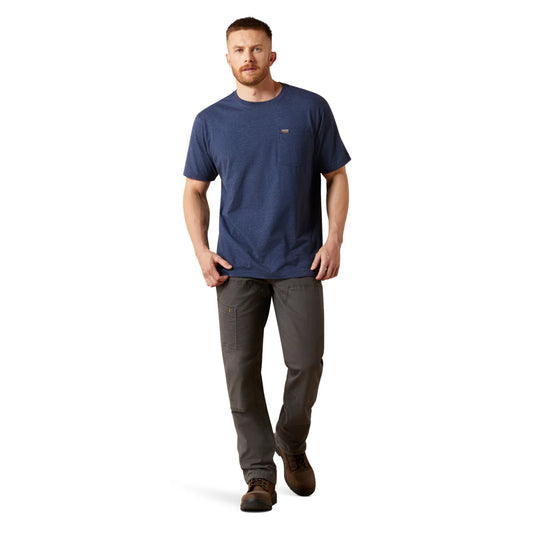Ariat Men's Rebar Cotton Strong Navy Heather Work Tee