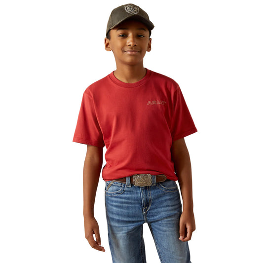 Ariat Boy's Brick Red Patriot Buffalo Coin Tee