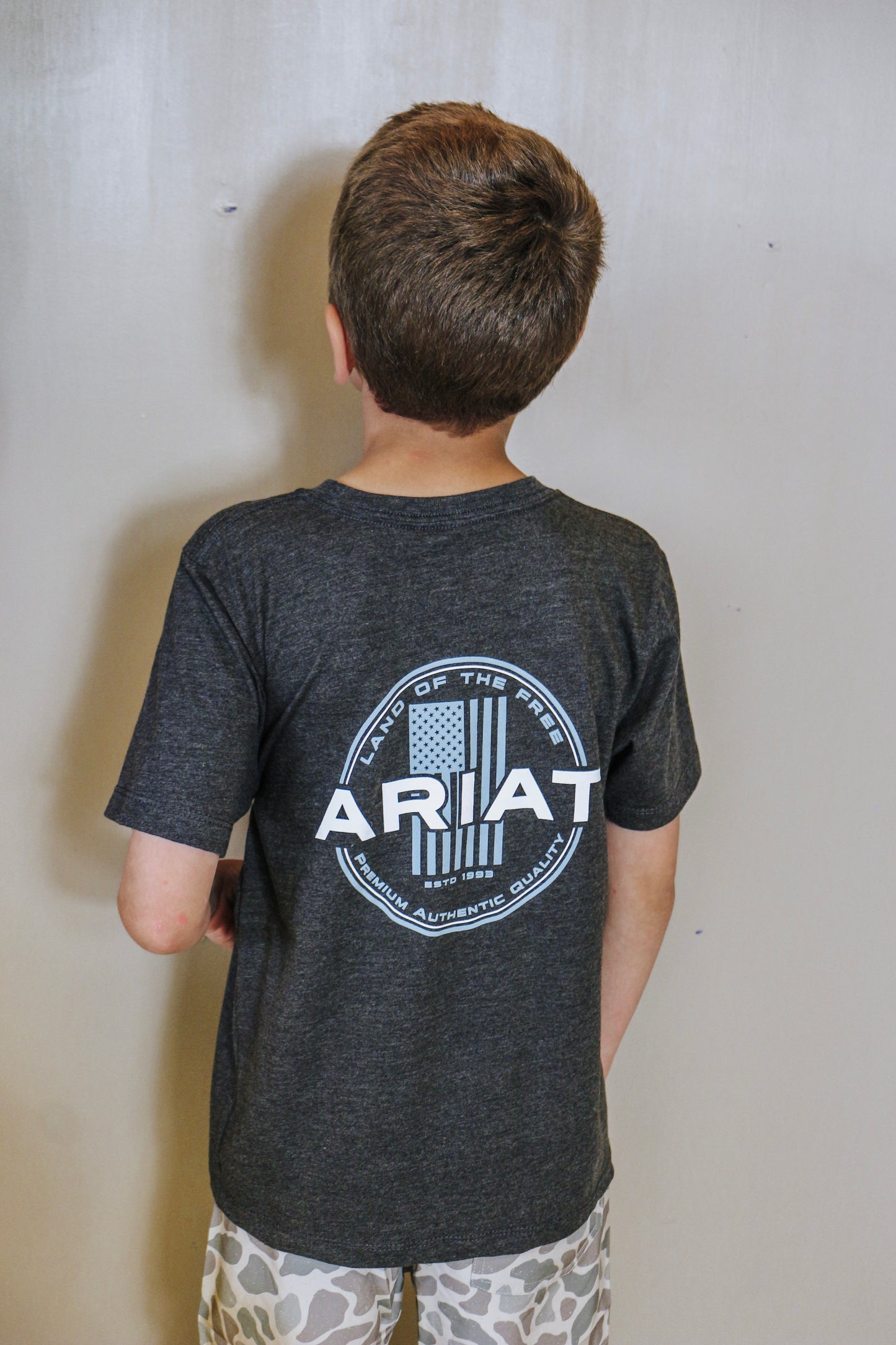 Boys Ariat Roundabout Tee- Charcoal Heather