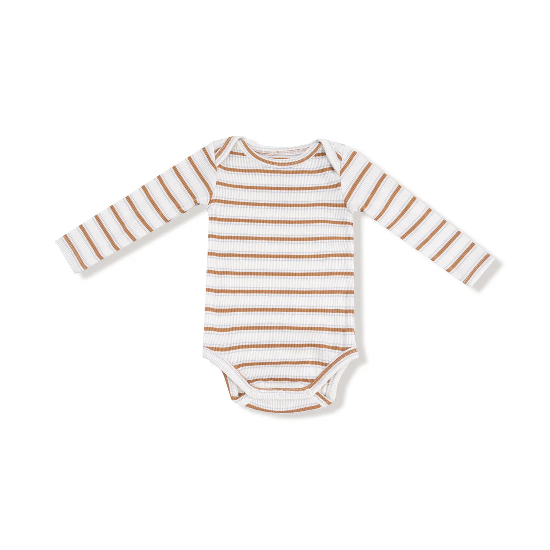 Vintage Brown Stripe Lap Shoulder Bodysuit