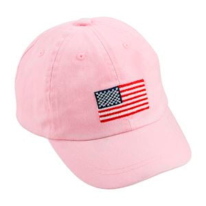 Pink Flag Embroidered Toddler Hat By Mud Pie