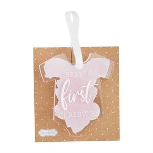 Pink Baby's First Chirstmas Ornament