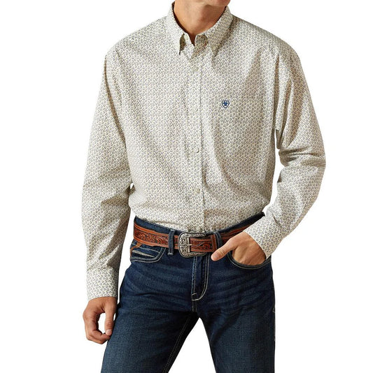 Ariat Men's Stevy Classic Fit Cream Button Down Shirt