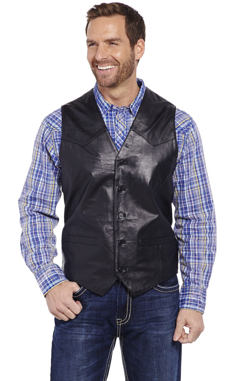 Cripple Creek Men's Button Front Lamb Vest - 2 Colors