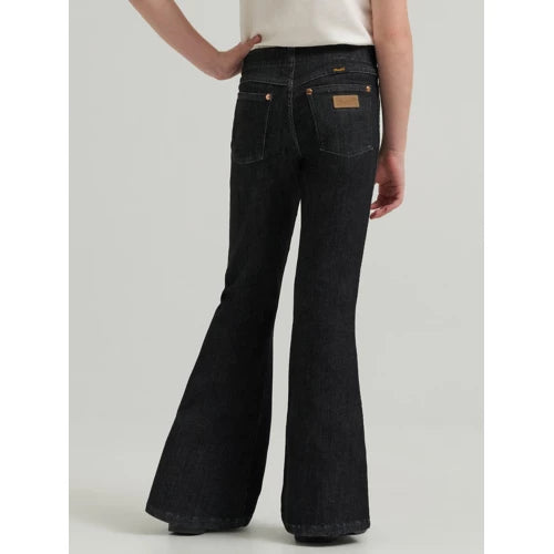 Wrangler Girl's Pull On Bell Bottom Black Jeans
