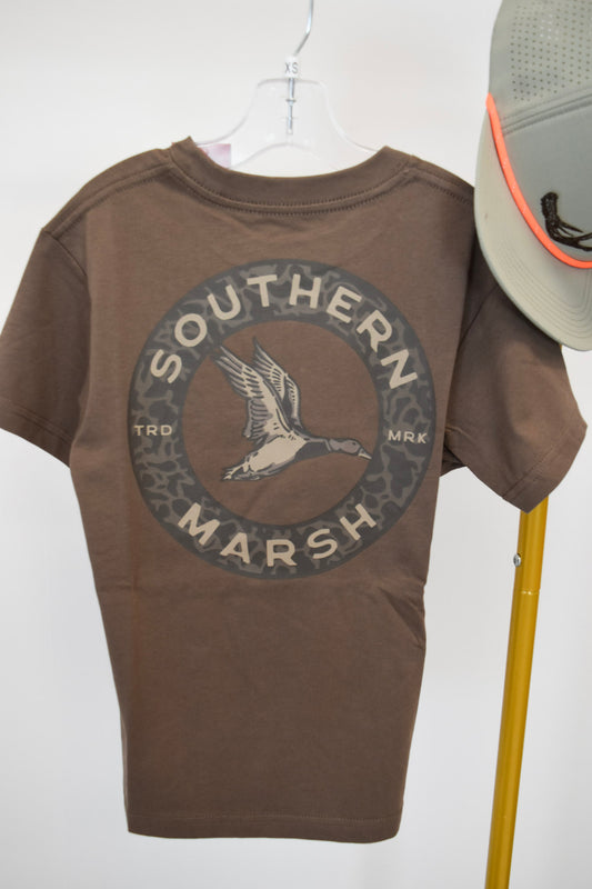 Southern Marsh Youth Brown Inflight Camo Tee