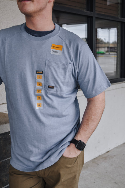 Men's Ariat Heather Grey Rebar Cotton Strong T-Shirt